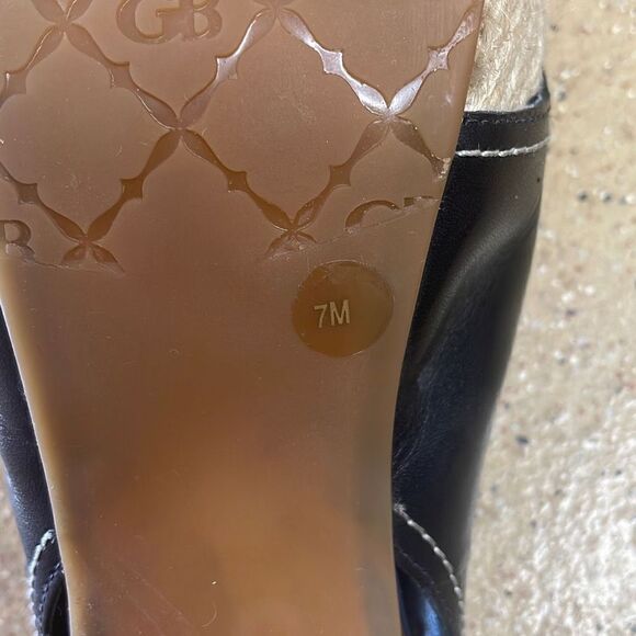 Gianni Bini Black Leather & Jute Slingback High Heeled Sandals sz 7 - Picture 7 of 13
